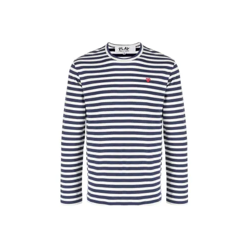 CDG Play T Shirts Men Marine Blue Marine Blue