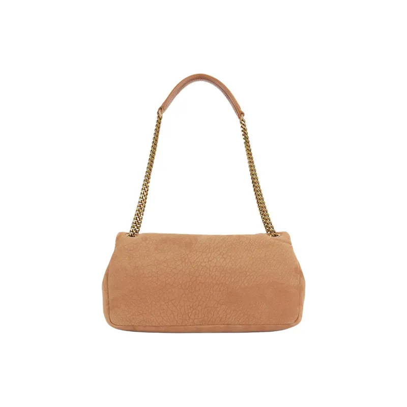 SAINT LAURENT Calypso Lambskin Shoulder Bag Medium Size Women's Khaki-3
