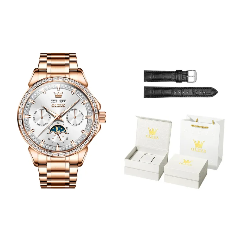 OLEVS Wisdom Series Mechanical Movement Watch Men's Watches White Dial-14