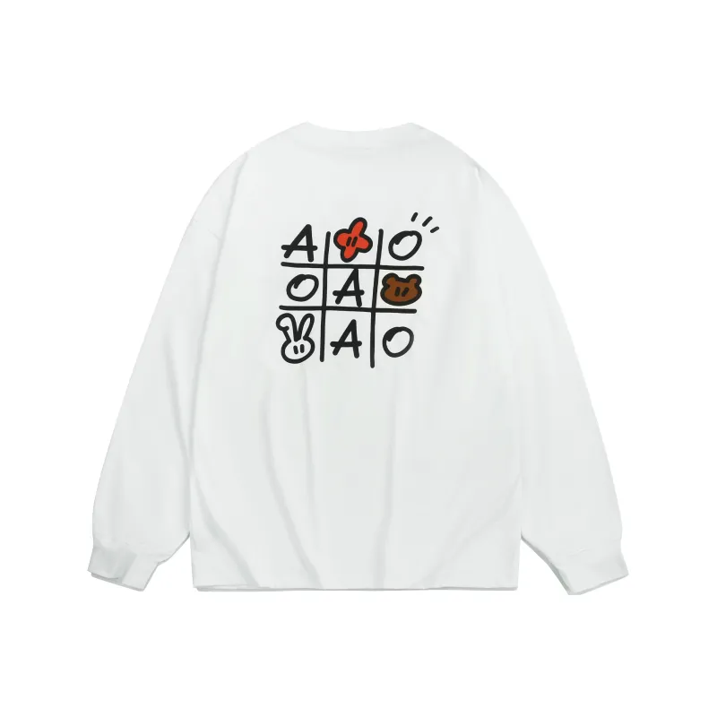 Guuka x AGAHO Long Sleeved T Shirt Unisex White-0