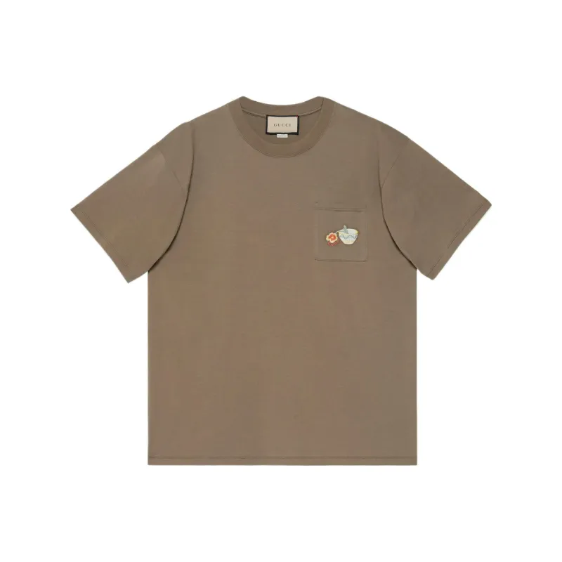 GUCCI T-Shirts Men Brown-0