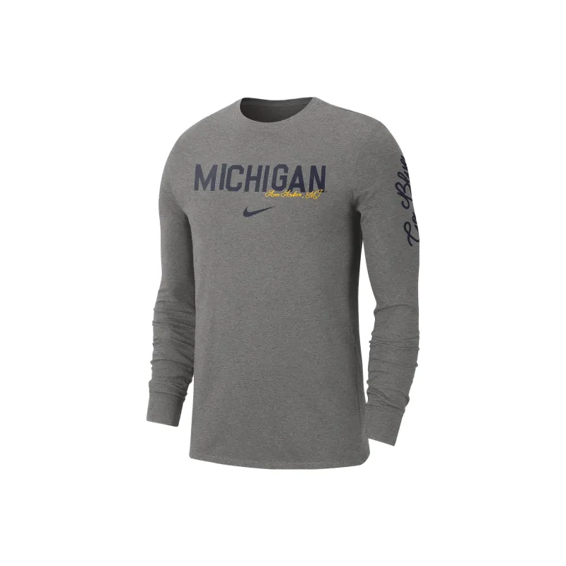 Nike T Shirts Men Dark Gray Heather Flower-0