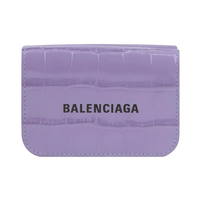 Balenciaga Cow Leather Wallet Mini Women's Light Purple-0