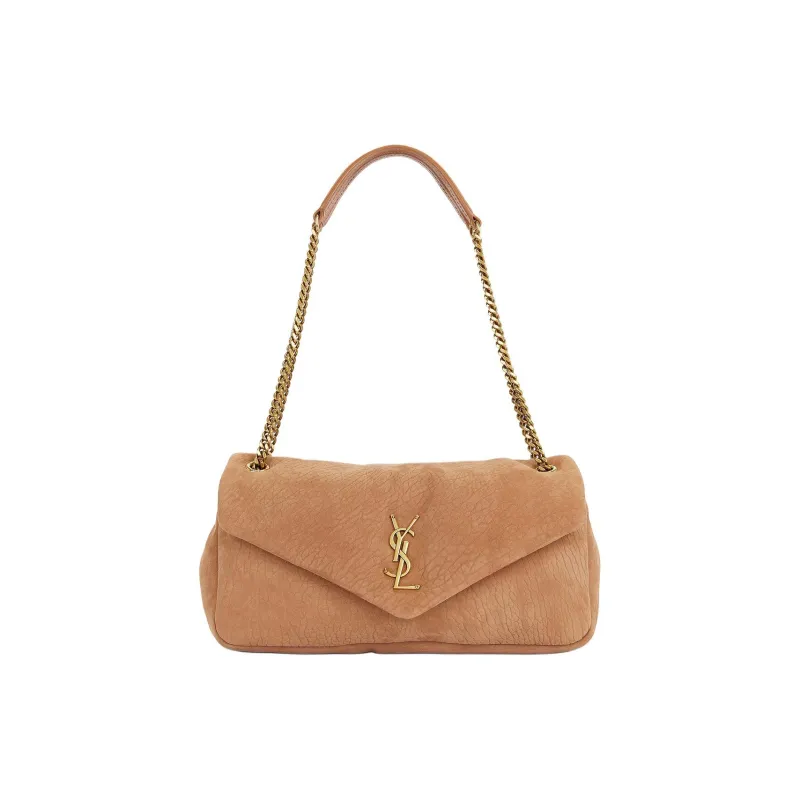 SAINT LAURENT Calypso Lambskin Shoulder Bag Medium Size Women's Khaki-0