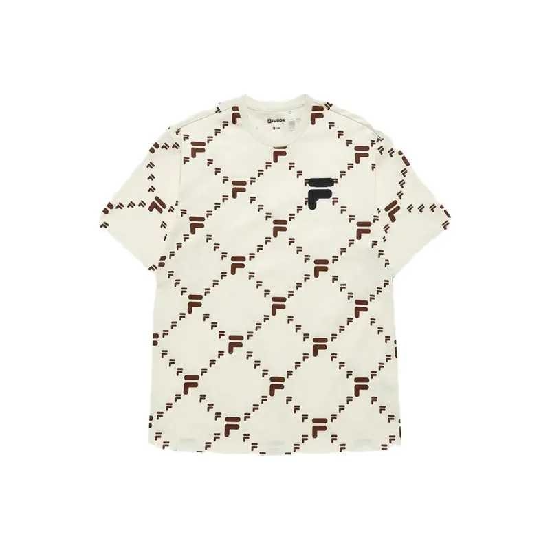 FILA T Shirt Unisex Antique White Imitation-0