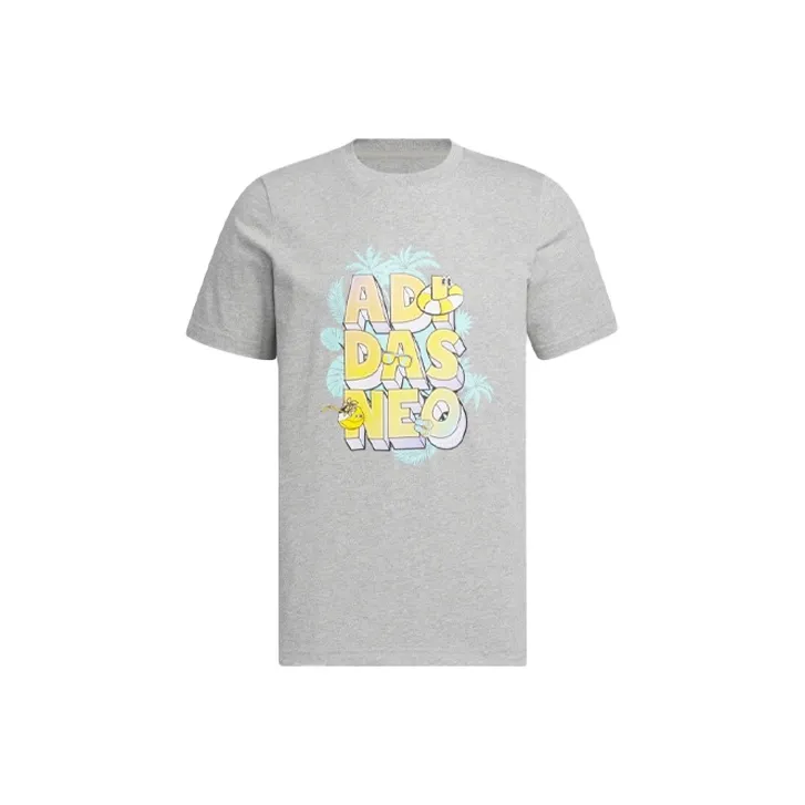 Adidas Neo T Shirts Men Medium Heather Gray-0