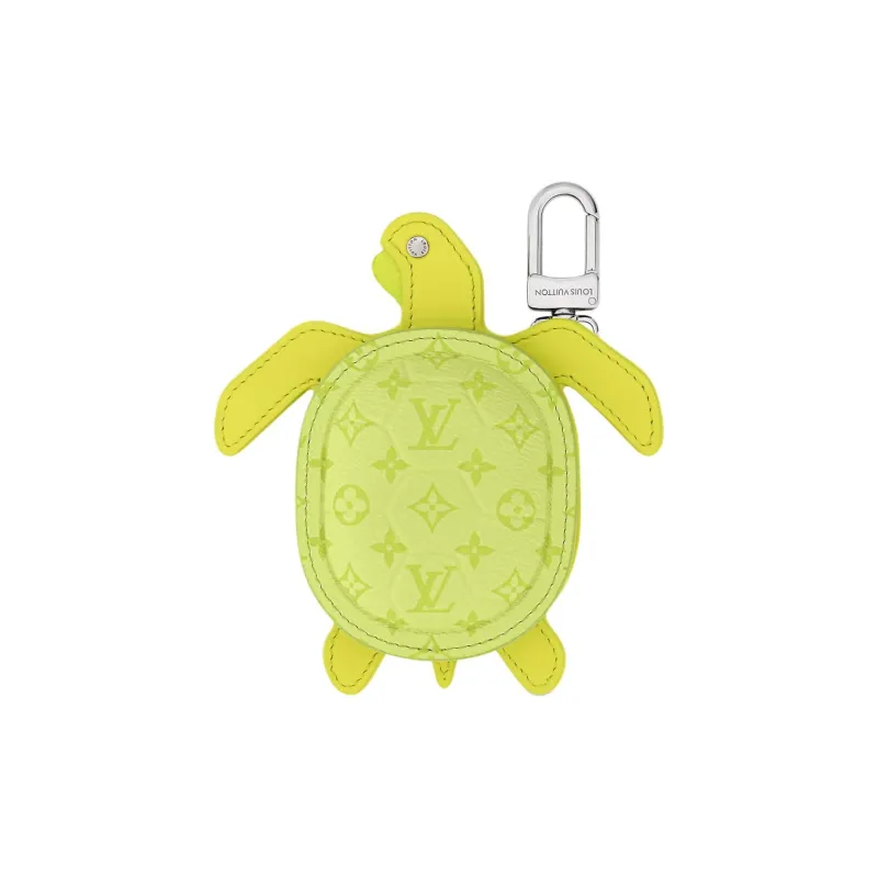 LOUIS VUITTON Turtle Leather Paneled Canvas Bag Charm Bag Merch Men's Lemon-0
