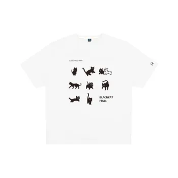 Black Cat Pixel T Shirts Unisex