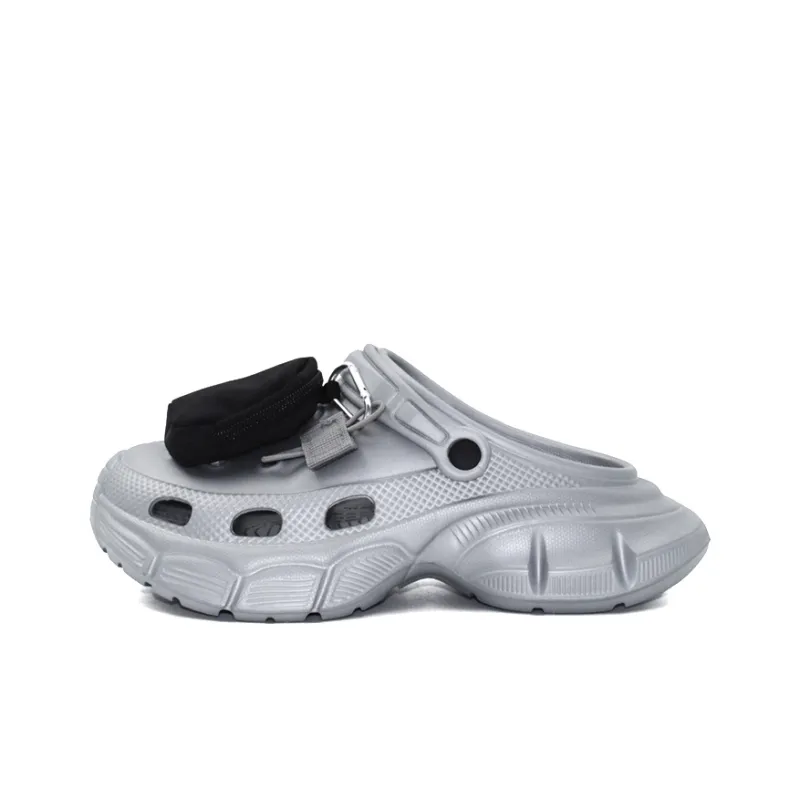 OUBT Urban Techwear, 3D Effect Pocket Design Clogs Unisex Silver-0