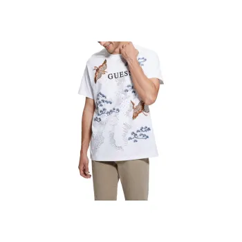 GUESS Eco Logo Bird Tee T-Shirt Men's White
