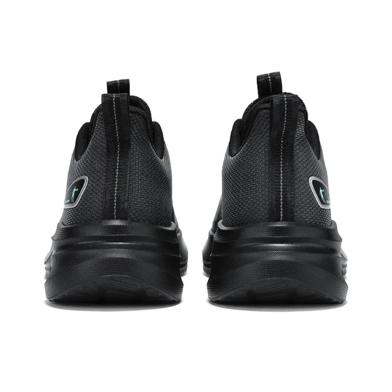 QIAODAN Anti Slip Wear Resistant Low Top Casual Running Shoes Men's Black Green-4