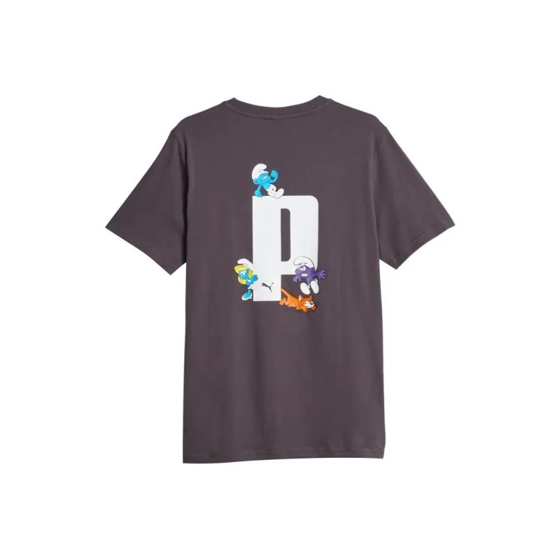 PUMA THE SMURFS T Shirts Men Charcoal Black-0