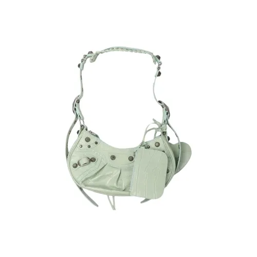 Balenciaga Cow Leather Shoulder Bag XS Women's Light Green