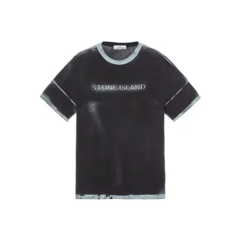 STONE ISLAND STONE ISLAND Hand Sprayed T Shirt Men's Sky Color