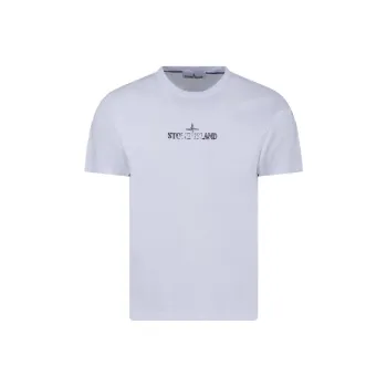STONE ISLAND Logo print Cotton T shirt