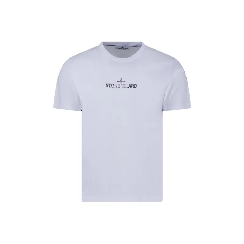 STONE ISLAND Logo print Cotton T shirt-0