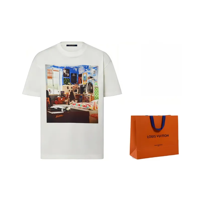 LOUIS VUITTON Printed Cotton T shirt-4
