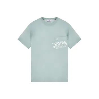 STONE ISLAND T Shirts Men Sky Blue
