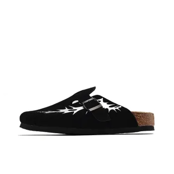 Fang Sanhuo Quiet Slip Resistant Wrap toe Slippers Unisex Black