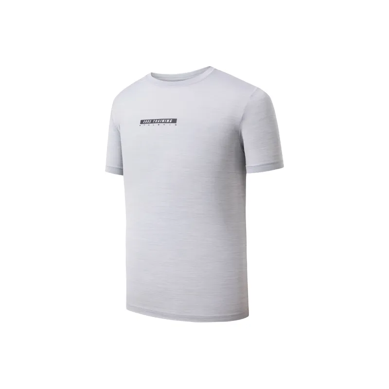 Erke Variety Training Collection T Shirts Men Single Dye Cloud Gray-0