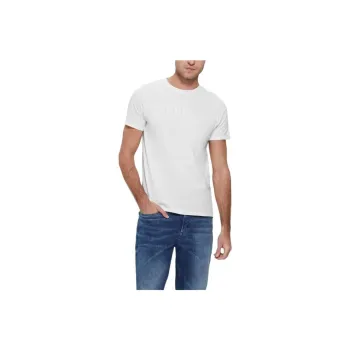 GUESS Embroidered Logo Tee T Shirt Men's White