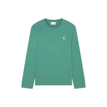 Maison Kitsune Fox Head Patch Long Sleeved T Shirt