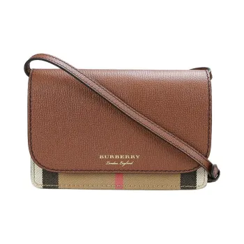 Burberry Vintage Cow Leather Shoulder Bag Crossbody Bag Women's Brown