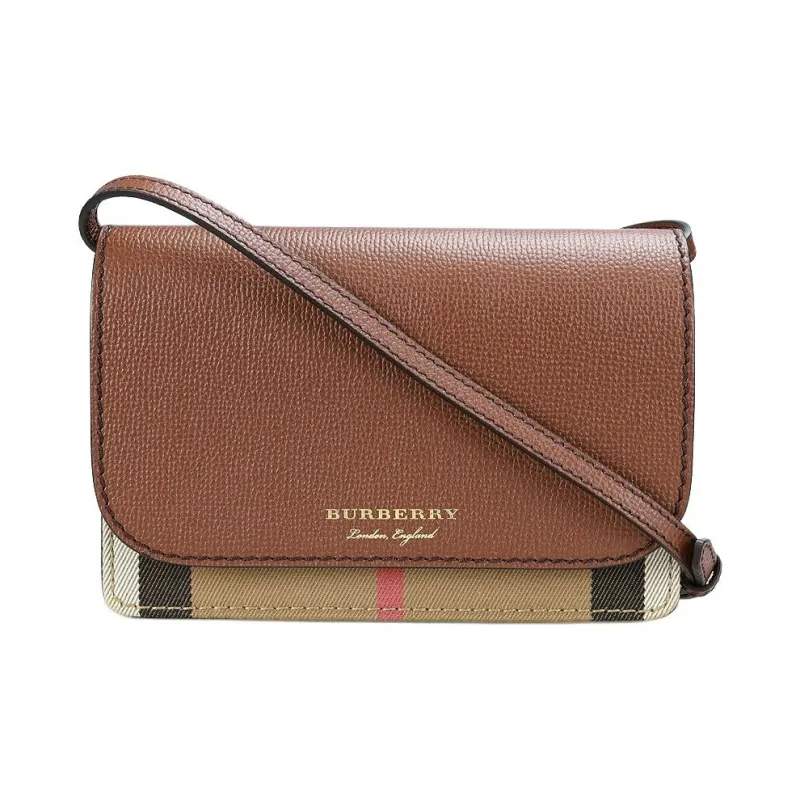 Burberry Vintage Cow Leather Shoulder Bag Crossbody Bag Women's Brown-0