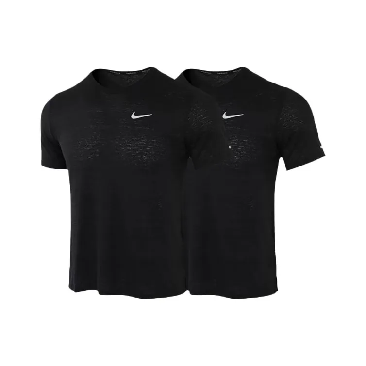 Nike DRI FIT MILER T Shirt Men's 2 Pack Black-0