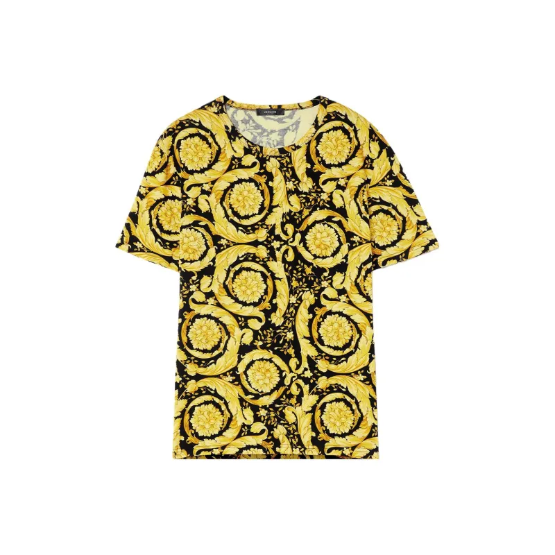 VERSACE Baroque Printed Crewneck T Shirt-0