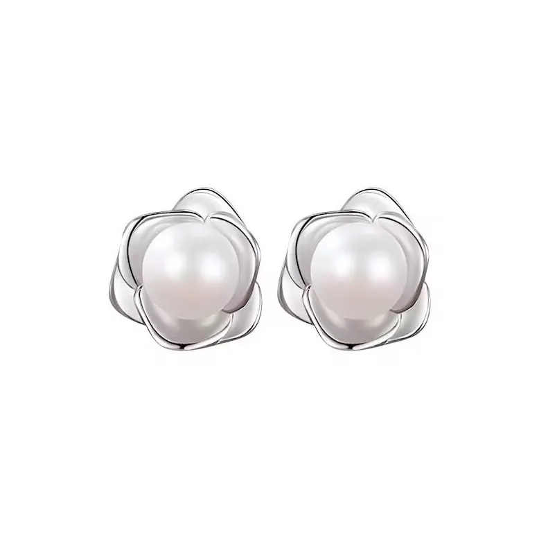 Old Qingyun Silver Building Sterling Silver 990 Stud Earrings Women's-0