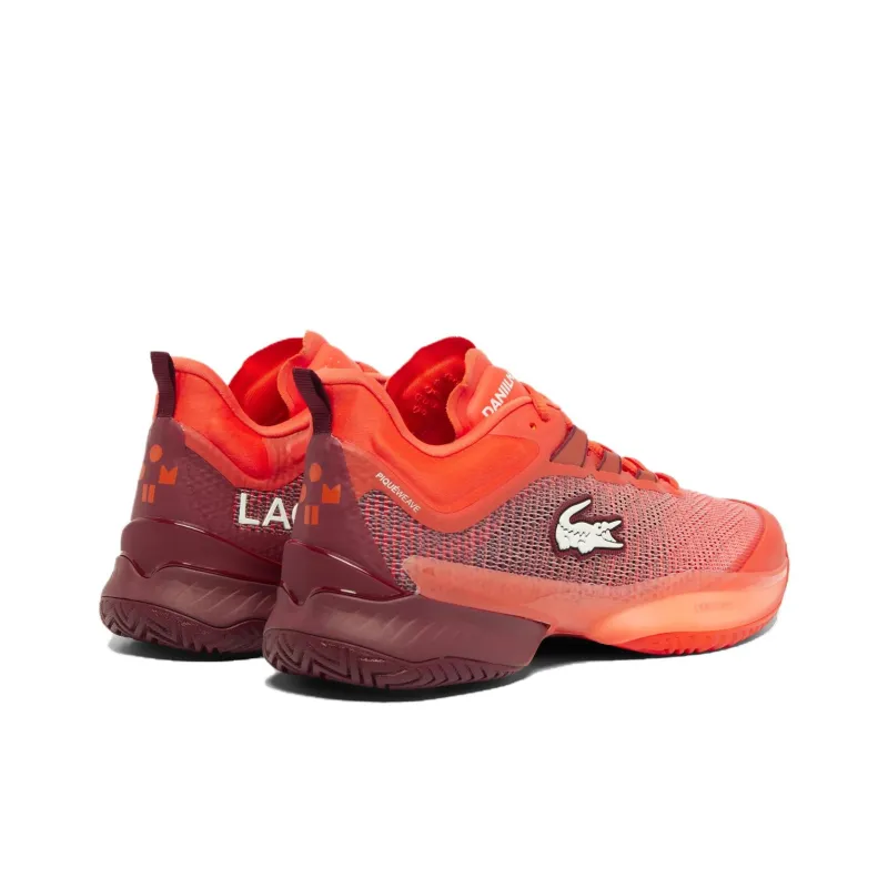 LACOSTE Slip Resistant Low Top Casual Shoes Men's Orange/Fuchsia-3