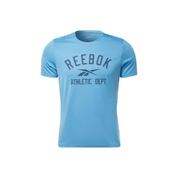 Reebok CYCLED Collection WOR POLY GRAPHIC SS TEE T-Shirt Men's Blue