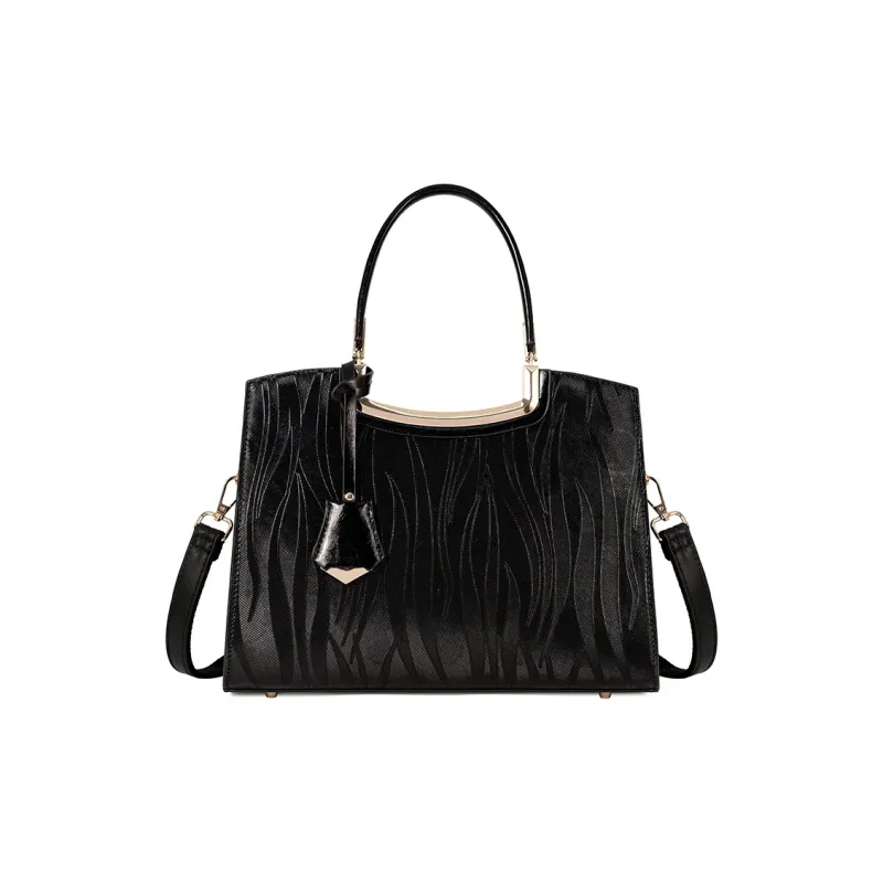 Vigno Synthetic Leather Tote Shoulder Bag Crossbody Bag Handbag Regular Women's Black-1