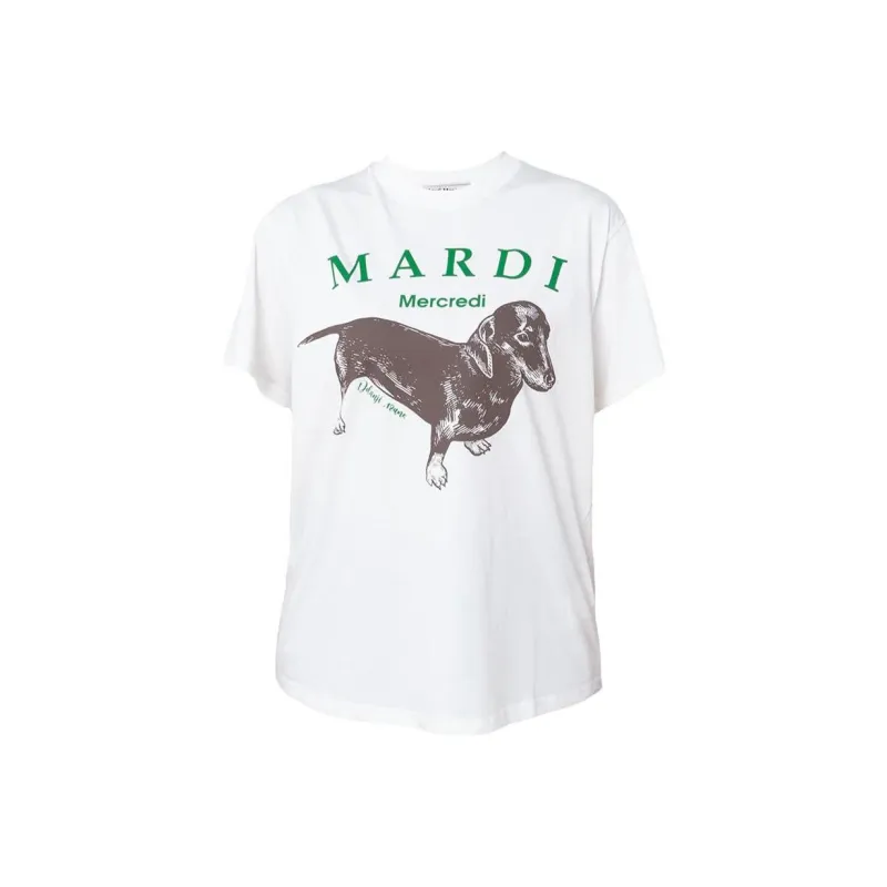 MARDI MERCREDI T Shirt Korean Style Unisex White-0