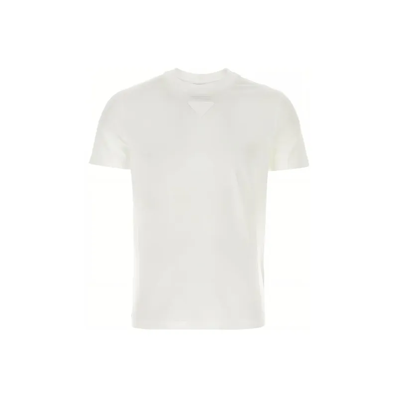 PRADA Triangle Logo Crewneck T-Shirt-0