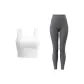 White Tank Top+Haiyan Gray Pants