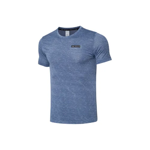 LINING Running Collection T Shirts Men Oily Gray Light Blue