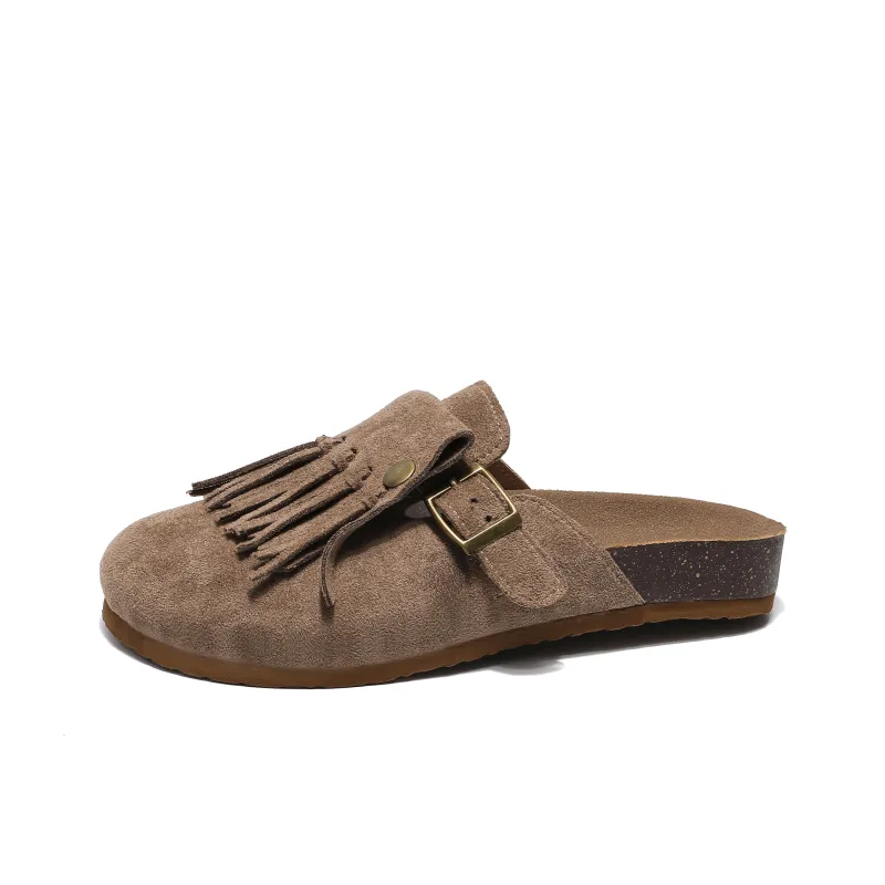 Dawei's House Fringe Abrasion Resistant Wrap toe Slippers Women's-7