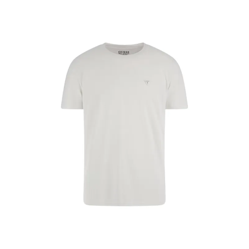 GUESS Signature Crewneck Tee T-Shirt Men's White-0