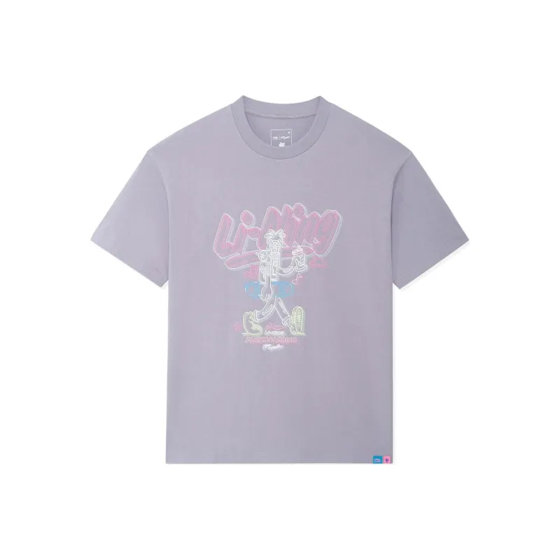 LiNing Regular T Shirt Unisex Smoked Gray Mauve-0