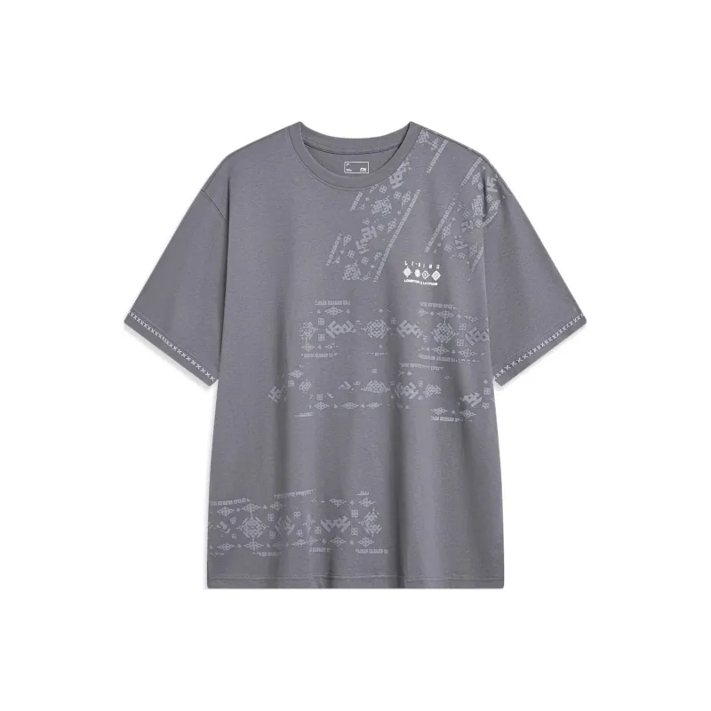 LiNing Sports Life Collection T Shirt Unisex Smoky Ink Gray-0