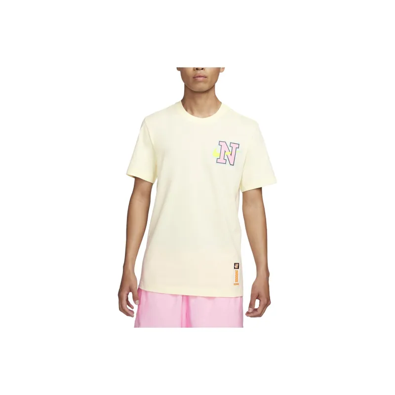 Nike T Shirts Men Beige Yellow-0