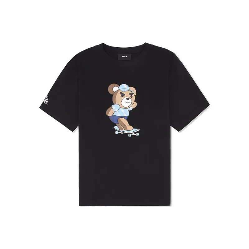 MLB Drop Shoulder Sleeve T Shirt Unisex Black-0