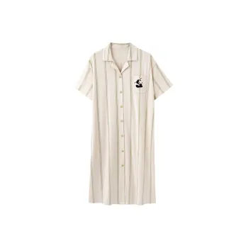 XIAFENYAN Nightgown Women's Apricot