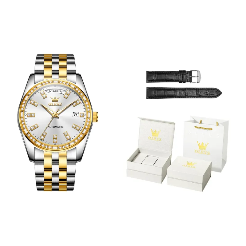 OLEVS Radiant Collection Mechanical Movement Watch Men's Watches White Dial-19