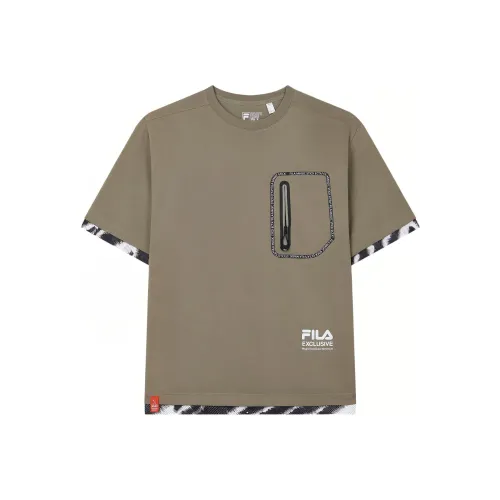 FILA T Shirts Men Ebony Gold Green