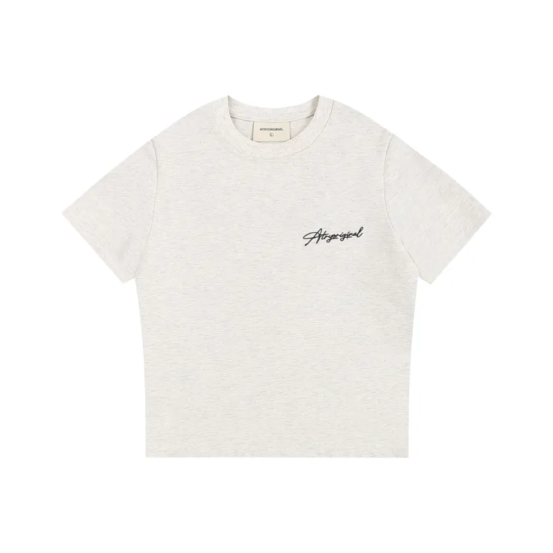 Atry Flower Body LOGO Series Drop Shoulder Sleeve T Shirt Women's-9