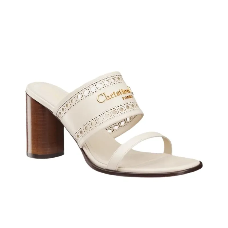 DIOR D Lane Abrasion Resistant Slide Slippers Women's White-2