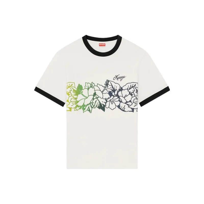 KENZO ALOHA FLOWER TATTOO T Shirts Unisex White-0